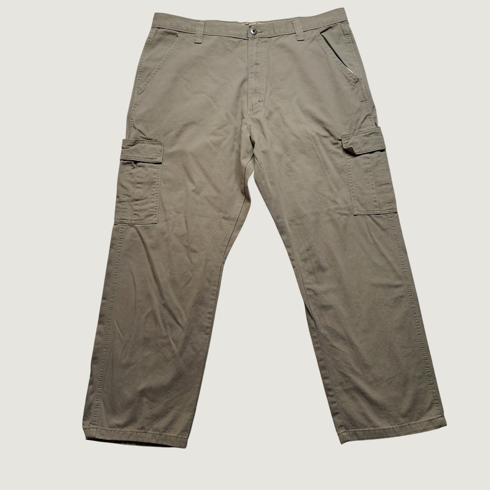 Wrangler Authentics Cargo Pants Men 38x29 Khaki Excellent Straight Leg Cotton